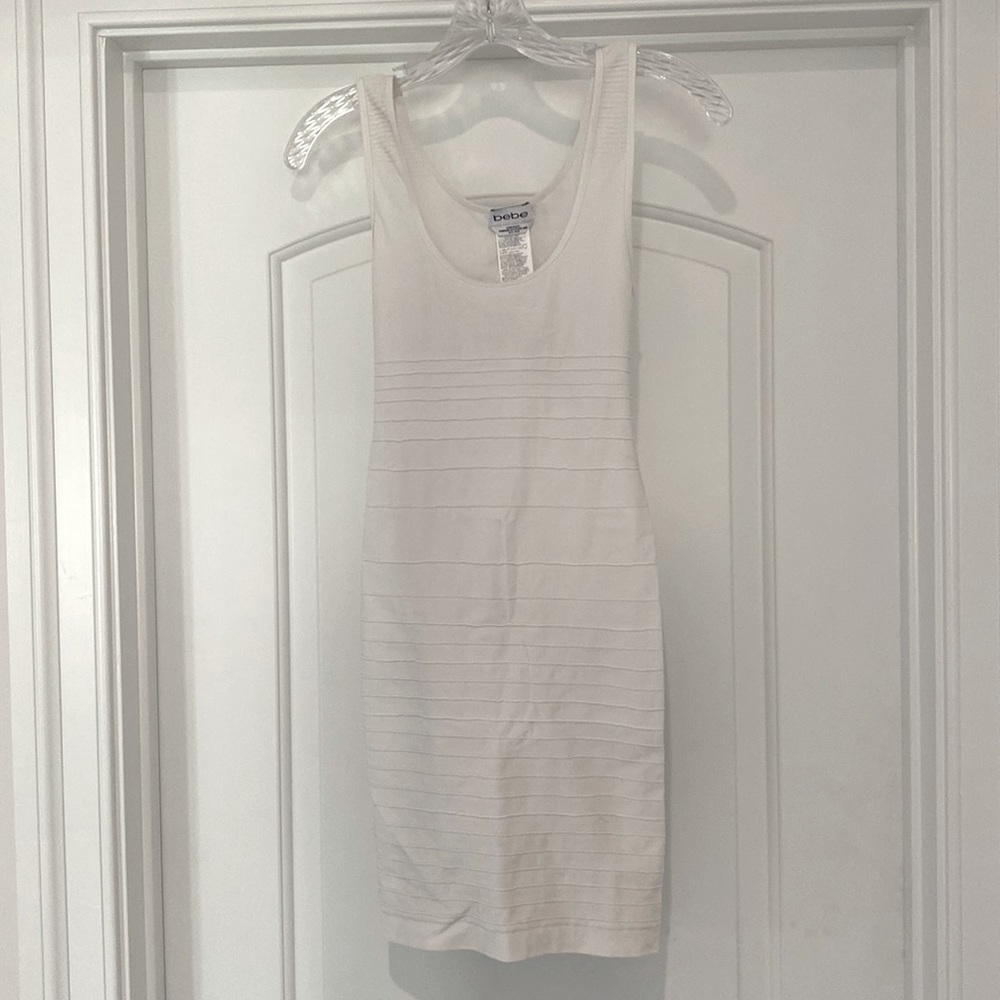 White Bebe Bodycon Bandage Dress - Size US M/L